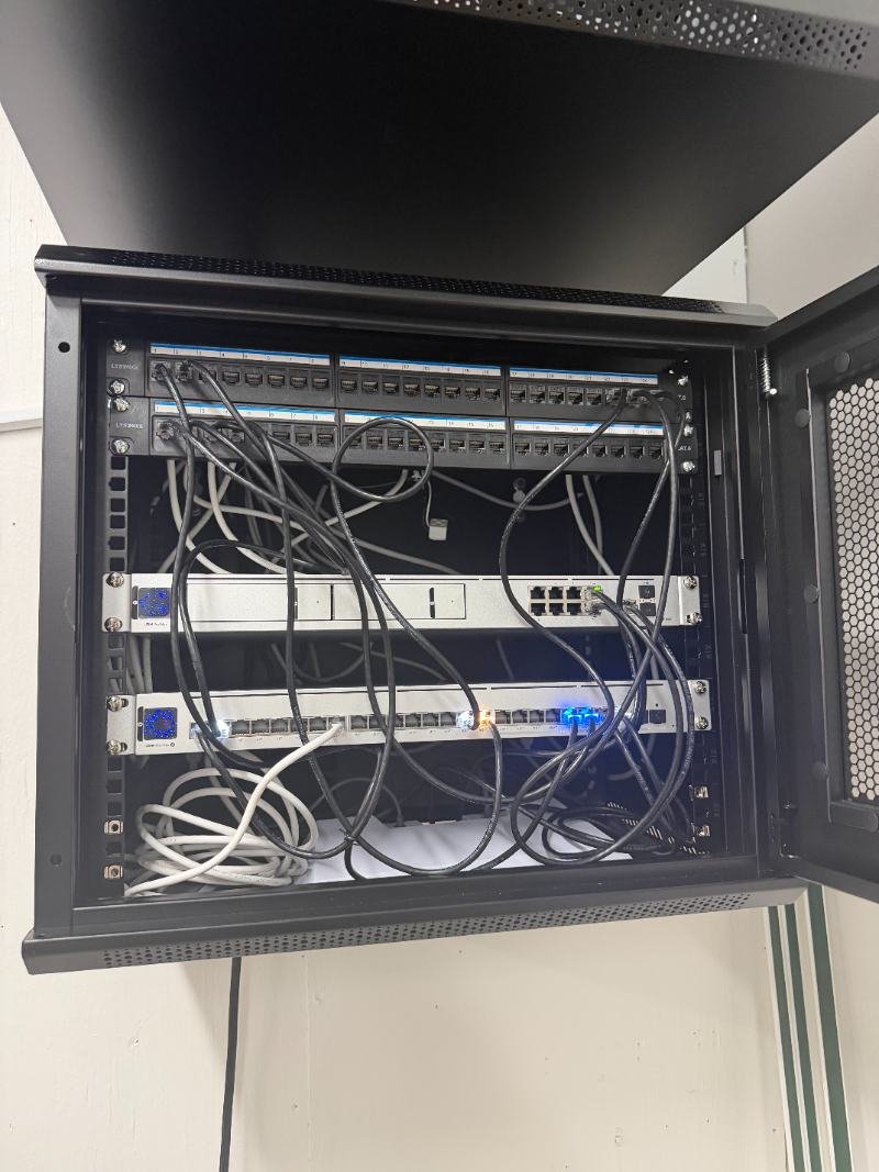 Commercial network and security rack installation by A1 Security in DFW